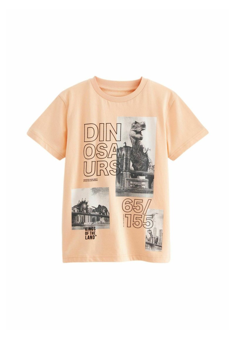 Next - SHORT SLEEVE STANDARD - T-shirts print - peach pink photo dino, Forstør