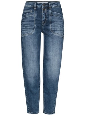 Street One Studio, HIGH WAIST BARREL LEG JEANS IM LOOSE FIT - Wide Leg - mid blue random washed