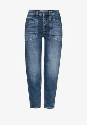 Street One Studio, HIGH WAIST BARREL LEG JEANS IM LOOSE FIT - Wide Leg - mid blue random washed