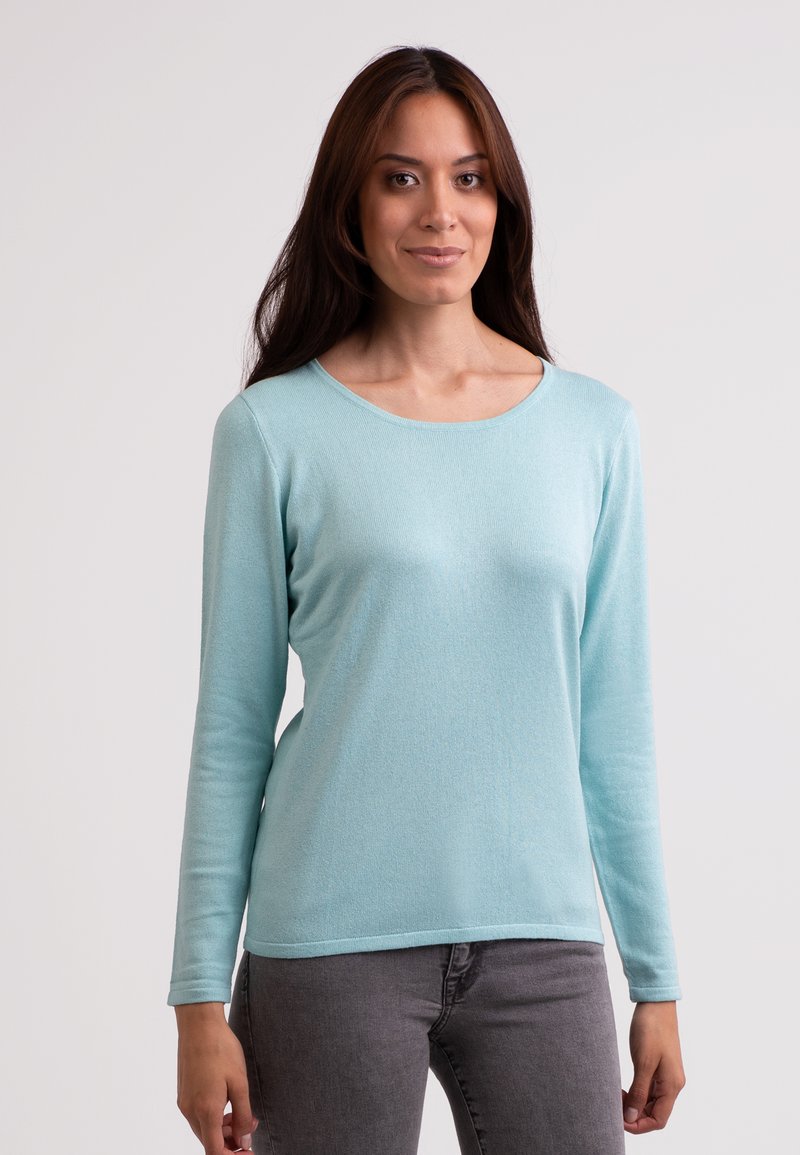 CASH-MERE Stickad tröja - reflexion hellgrün