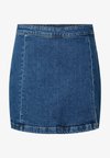 PCSILKE HW SLIT SKIRT BC - Jupe en jean - medium blue denim