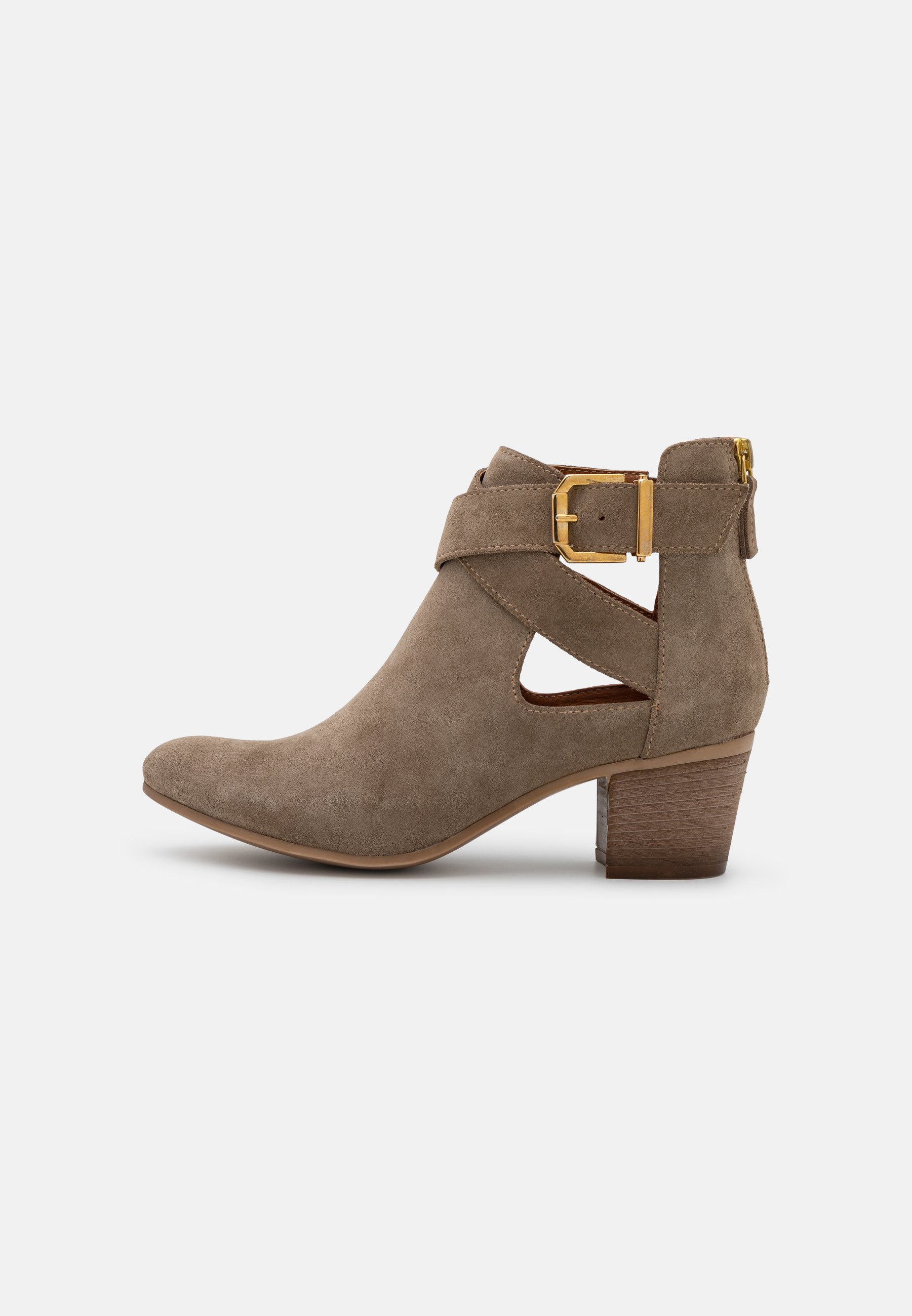 beige suede booties
