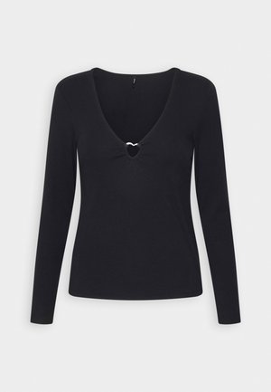 ONLY ONLALUNA HEART - Top s dlhým rukávom - black