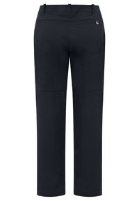 Marineblaue Hose im geraden Schnitt, aus leichtem Material gefertigt. Verfügt über eine Gesäßtasche und Gürtelschlaufen. Schlichtes und funktionales Design.