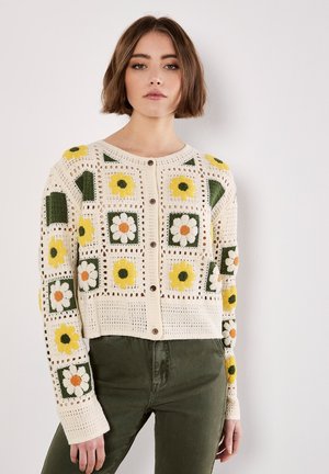 Apricot PATCHWORK DAISY CROCHET  - Cardigan - yellow