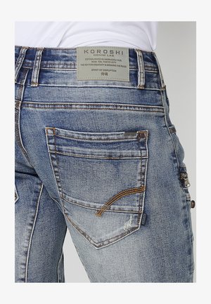Koroshi, BERMUDA WORKWEAR - Shorts di jeans - light blue