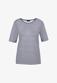 Unselected, navy white striped