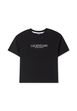 CON SCRITTA FRONTE/RETRO - T-shirt con stampa - nero