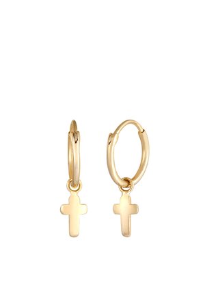 Elli HOOPS MINIMAL CROSS - Ohrringe - gold-coloured