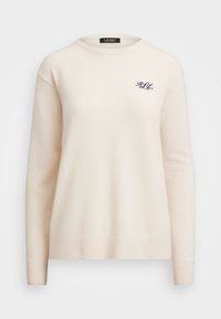 EMBROIDERED CASHMERE CREWNECK SWEATER - Pullover - mascarpone cream