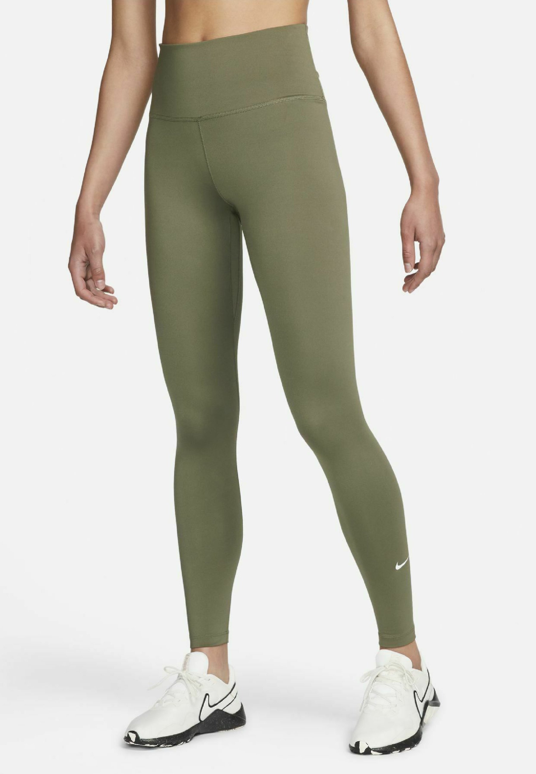 Nike Performance ONE - Leggings - medium olive white/olive