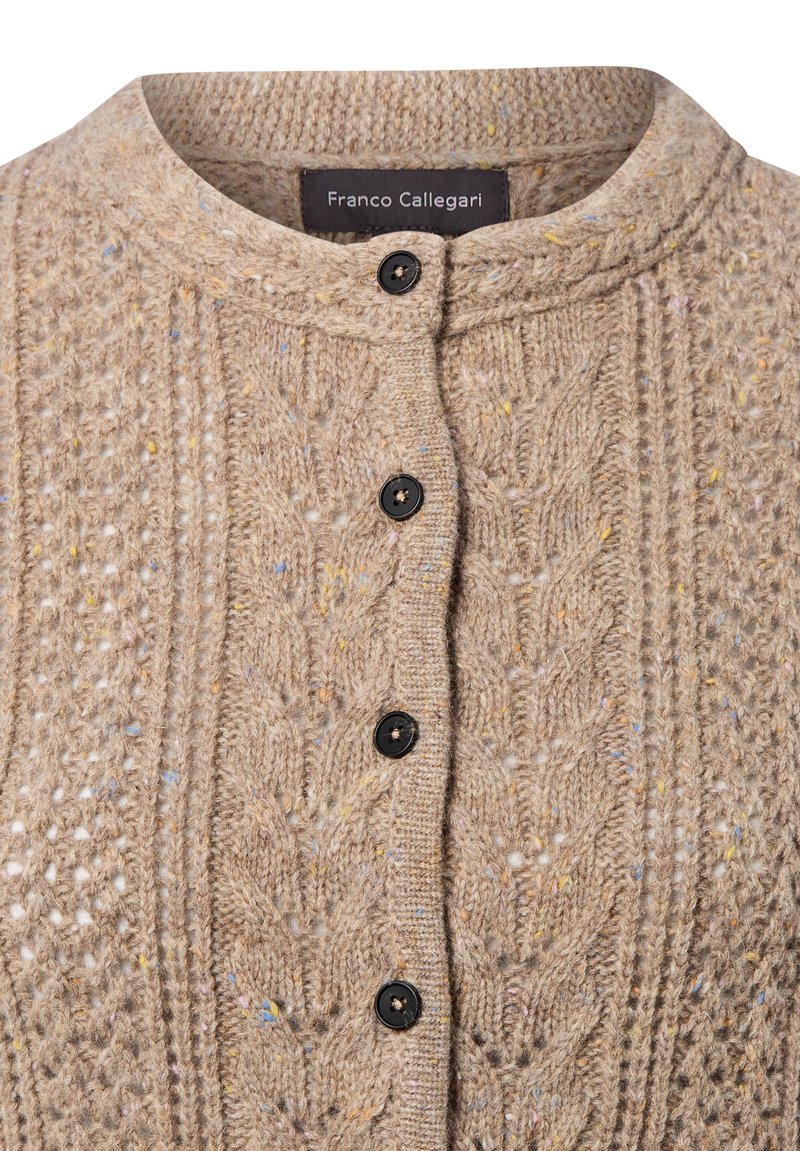Cardigan Femme Franco Callegari Taille M Gris - Laine Câble, Style Préppy