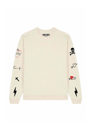 TATTOO MI AMOR EMBROIDERY UNISEX - Sweatshirt - off-white