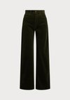 COTTON CORDUROY WIDE-LEG PANT - Nohavice - olive