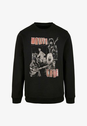 Juodas džemperis su grafine spauda, vaizduojančia roko grupę su keturiais nariais, tekstas skelbia "MÖTLEY CRÜE" balta ir raudona spalvomis. Pagaminta iš medvilnės, su ilgomis rankovėmis.