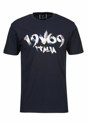 RAFAEL PAINTED - Print T-shirt - navy