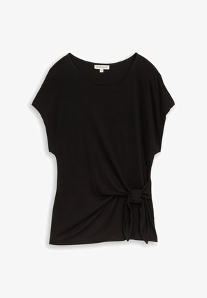 TOM TAILOR, TOM TAILOR T-SHIRT T-SHIRT MIT KNOTENDETAIL - T-shirt basic - deep black