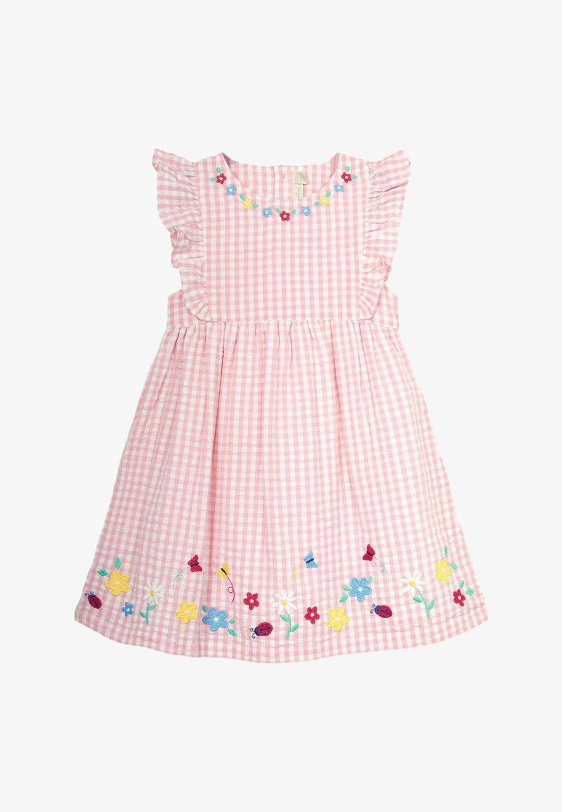 JoJo Maman Bébé DAISY APPLIQUE GINGHAM PRETTY SUMMER REGULAR FIT - Freizeitkleid - pink