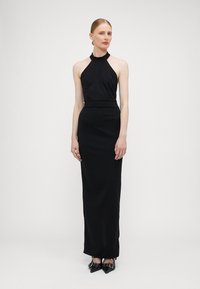 WAL G TALL LEILA HALTERNECK DIAMANTE MAXI - Žerzejové šaty - black