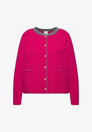 Ulla Popken HIRSCH-STICKEREI TRACHTENKNÖPFE - Cardigan - dark mauve