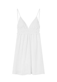 WITH RUFFLED DETAILS - Vestito casual - bianco lana