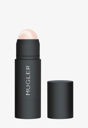 MUGLER cosmetische stick in een matte zwarte verpakking met een koepelvormige lichtbeige punt. Inclusief een afneembare bijpassende dop.