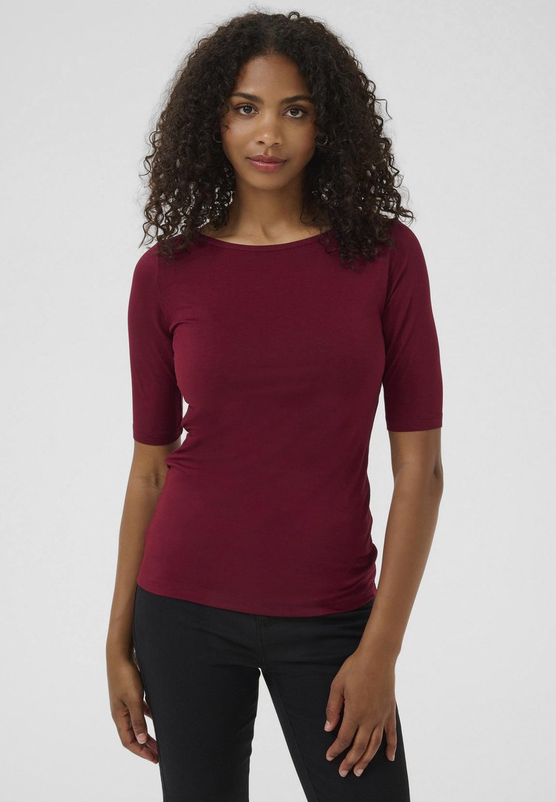 Kaffe YOKO BOATNECK - T-paita - zinfandel