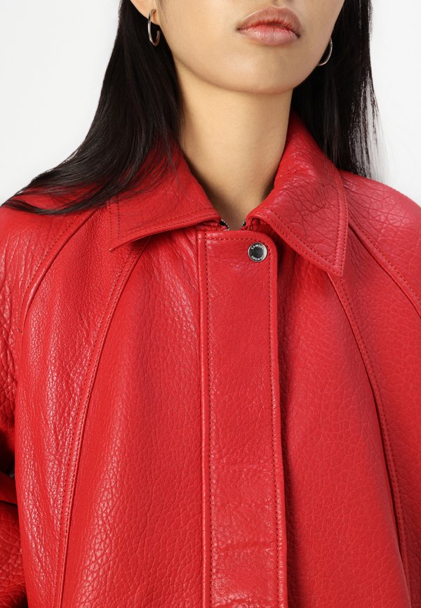 SANOK JACKET - Leather jacket - scarlet sage2