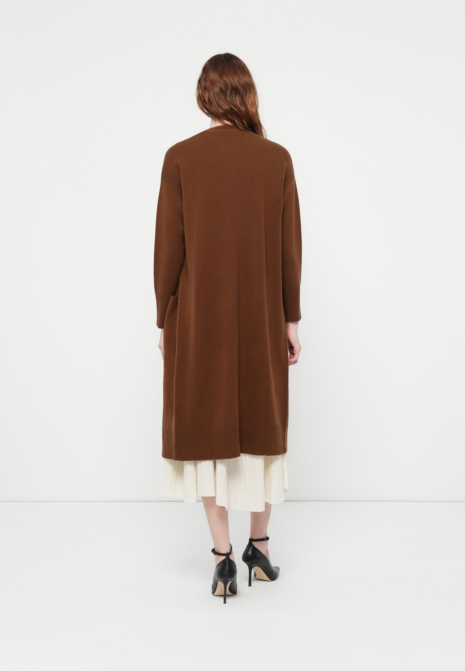 pure cashmere LONG CARDIGAN - Cardigan - deep camel/camel - Zalando.ie