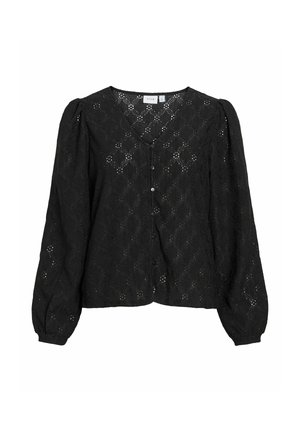 VILA, OBERTEIL MIT LANGEN ÄRMELN VIABBI V-AUSSCHNITT - Blouse - black