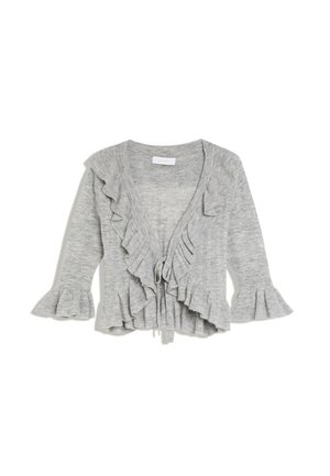 Bershka, RUFFLE JACKET WITH A FRONT TIE - Gilet - grey