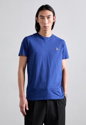 SLIM FIT ZEBRA - Basic T-shirt - blue