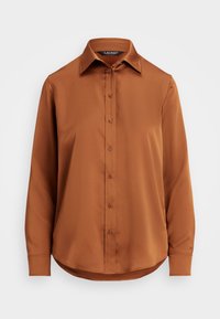 CLASSIC FIT SATIN CHARMEUSE SHIRT - Shirt - cinnamon bark