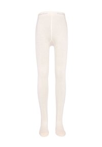Collants blancs et opaques fabriqués à partir d'un matériau doux et extensible. Présentent une taille avec le nom de la marque "Ewers". Texture lisse, design à longueur complète.
