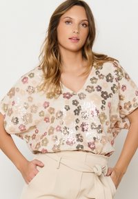 LolaLiza - WITH SEQUINS AND FLOWERS - Palaidinė - ecru peach Miniatiūros vaizdas 1