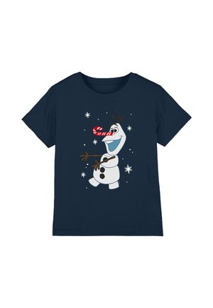 Disney FROZEN OLAF CANDY CANE CHRISTMAS - Print T-shirt - dark blue