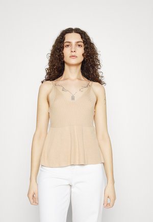 Vero Moda Tall VMSABINE PEPLUM STRAP - Μπλούζα - irish cream