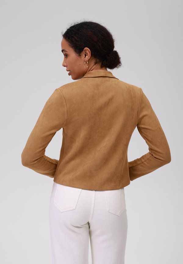 Faux leather jacket - camel2