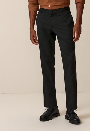 Next SLIM FIT PLAIN FRONT - Pantaloni de costum - black