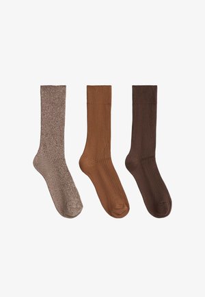 OYSHO, 3 PAIRS - Chaussettes - chocolate