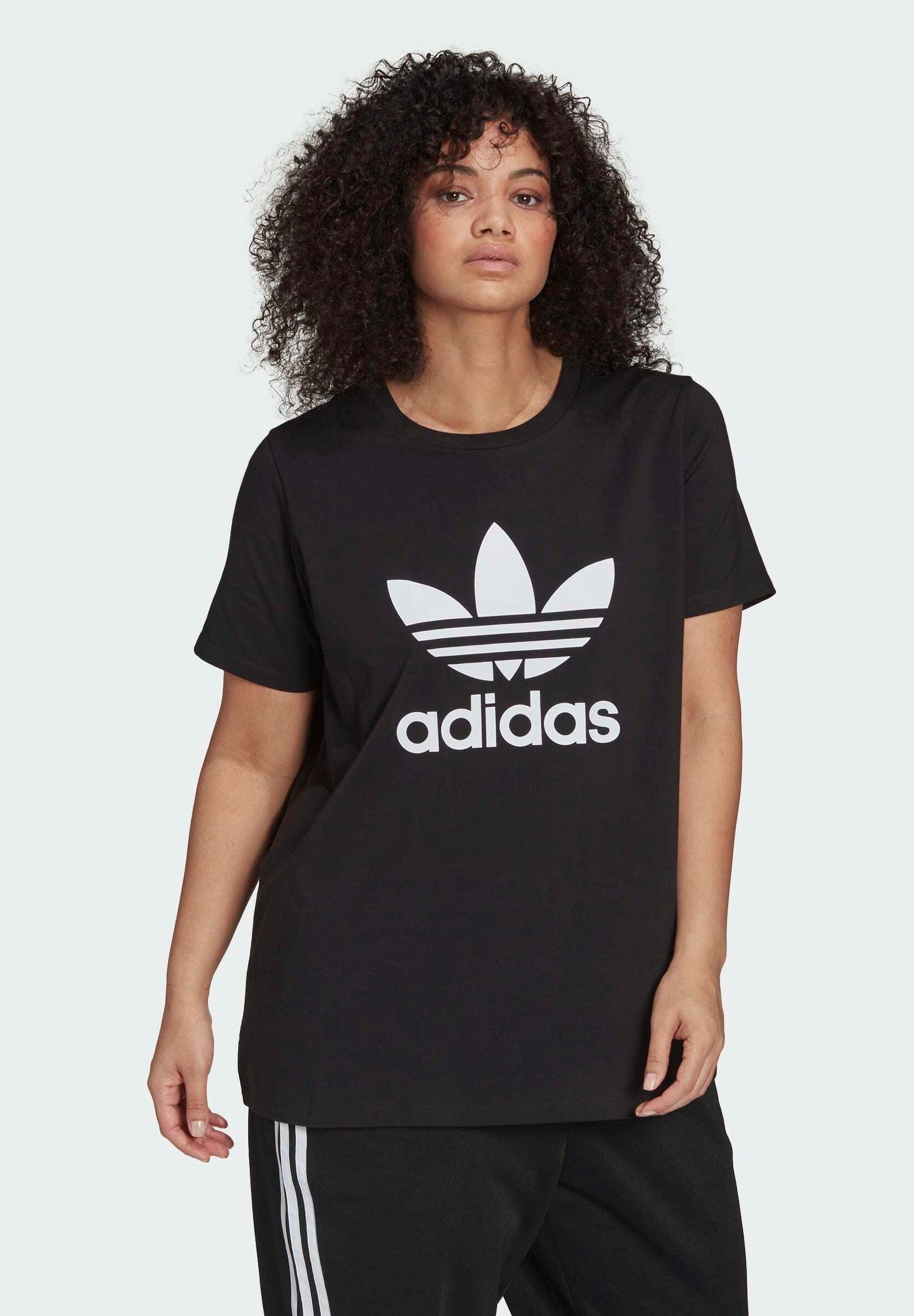 adidas Originals TREFOIL TEE - Camiseta estampada - black/negro -