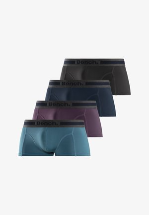Bordeauxfarbene Boxer Briefs aus weichem Stoff mit einem schwarzen elastischen Bund, der das "Bench."-Logo in Grau trägt. Eng anliegendes Design mit gestickten Details.