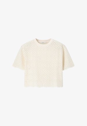 Sissy-Boy, SISSY-BOY T-SHIRT MIT ANGLAISE-STICKEREI - Blouse - weiß