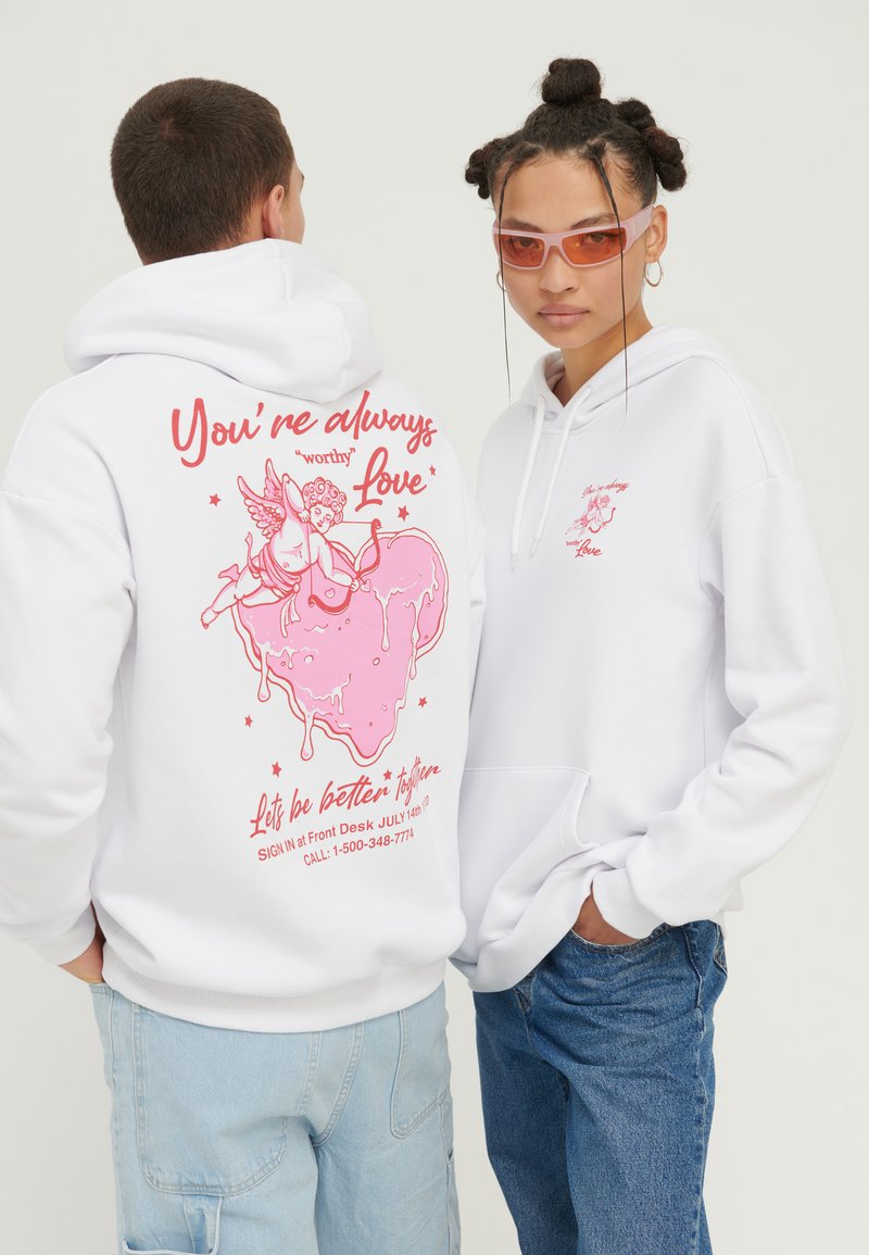 YOURTURN by Zalando - UNISEX - Hoodie - white, Enlarge