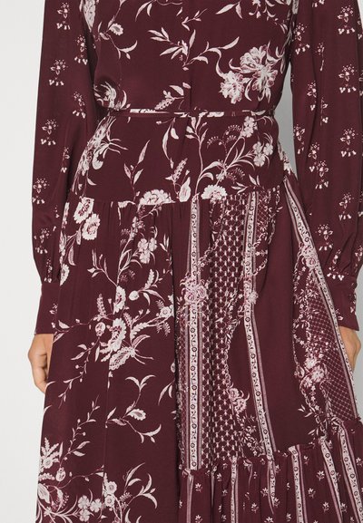 Erdem LONG SLEEVE ASYMETRICAL DRESS WITH TIERED HEM - Maxikleid - burgundy