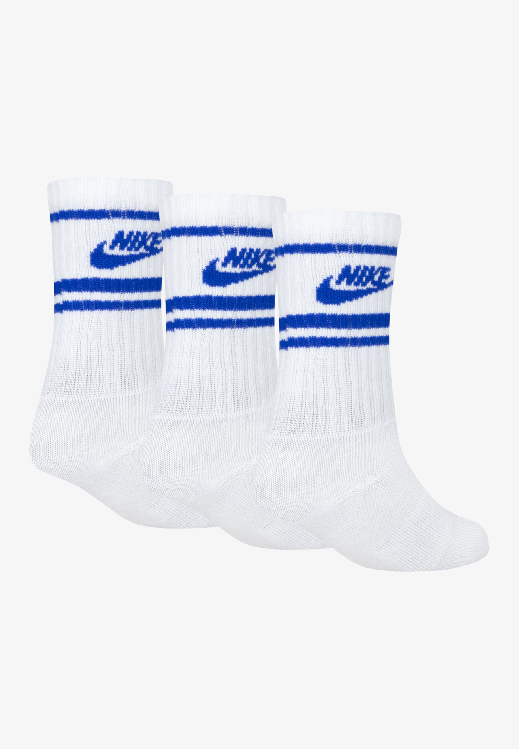 white nike socks with navy swoosh