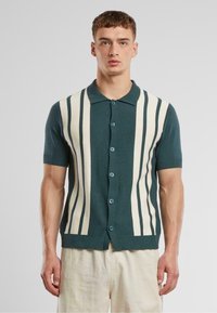 Urban Classics - RETRO - Marškiniai - bottlegreen whitesand Miniatiūros vaizdas 1