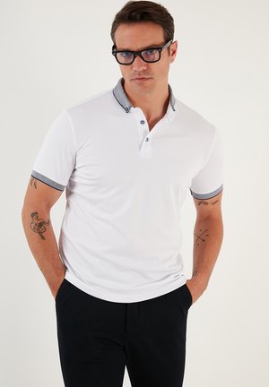 Buratti Polo shirt - white/dark blue