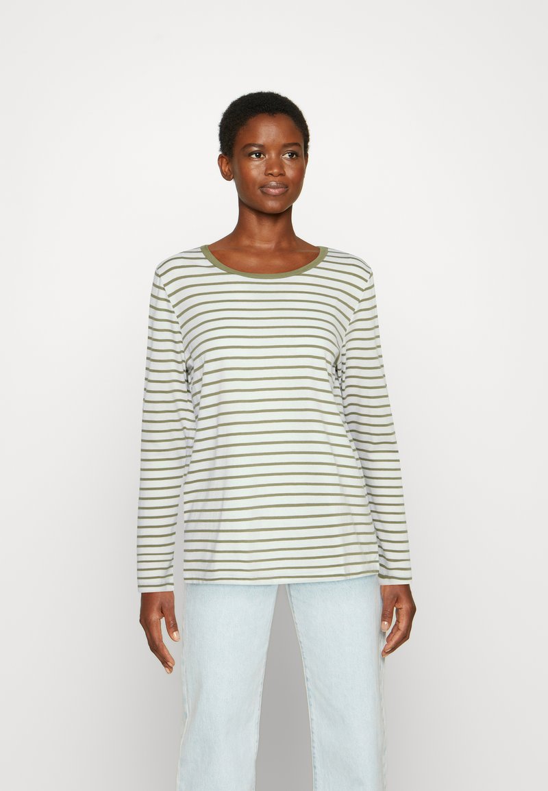 Damen T-Shirts | Moss Copenhagen ESNA TEE Langarmshirt aloe/white/dunkelgrün - KF22093 Damen T-Shirts | Moss Copenhagen ESNA TEE Langarmshirt aloe/white/dunkelgrün - KF22093