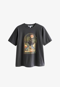 Selectat, charcoal grey embroidered graphic